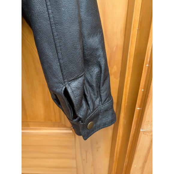 Cougar Leather Men's XL Coat Pockets Black Bomber Biker Jacket - Picture 4 of 11